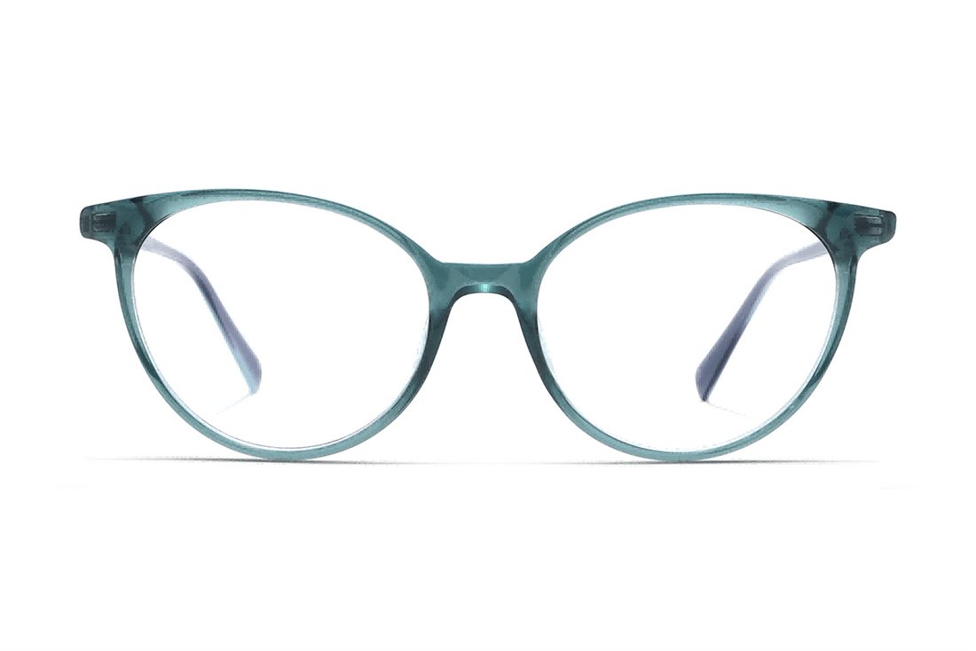 Felicity Blue, Oval Blue Turquoise Acetate Glasses - Front