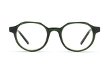 Wonder Green, Geometric Round Green Acetate Glasses - Front