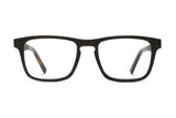 Bold Black, Rectangle Black Oak Wood Glasses - Front
