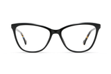 Allure Black, Cat Eye Black Acetate Glasses - Front