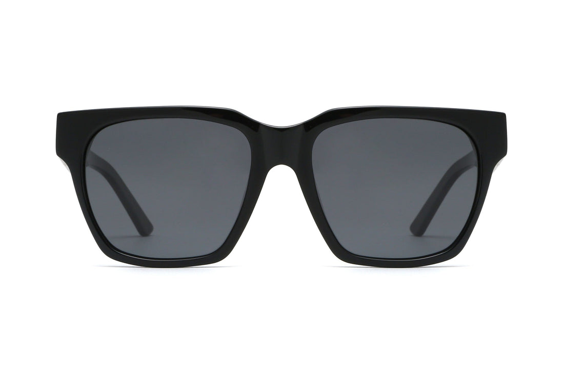 Ava, Black Oversized Square Sunglasses - Front