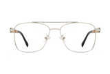 Drive Silver, Retro Square Aviator Glasses - Front