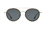 Aspen Silver, Round Double Bridge Sunglasses - Front