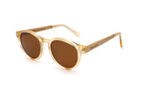 Jazz, Small Round Brown Sunglasses - Angled