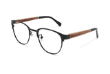 Honest Black, Black Browline Glasses - Angled