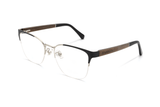 Enchanted Silver, Semi Rimless Cat Eye Glasses - Angled