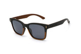 Oxford, Polarized Square Wood Sunglasses - Angled