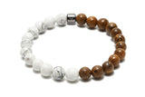 Marble Bracelet with Wooden Beads for women