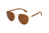 Austin Gold, Round Gold Metal Sunglasses - Angled