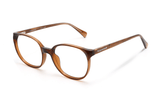 Serene Brown, Oval Brown Acetate Glasses - Angled