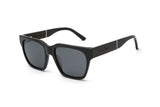 Ava, Black Oversized Square Sunglasses - Angled