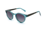 Flash, Clear Blue Round Sunglasses - Angled