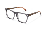 Grace Grey, Square Grey Acetate Glasses - Angled