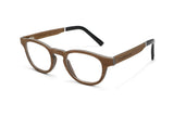 Harmony Brown, Rounded Square Wood Glasses - Angled