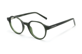 Wonder Green, Geometric Round Green Acetate Glasses - Angled