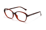 Glee Red, Geometric Red Acetate Glasses - Angled 