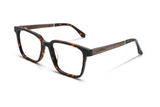 Trust Brown, Brown Acetate Square Glasses - Angled