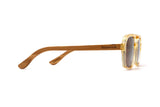 Tanner, Translucent Brown Retro Aviator Sunglasses - Side