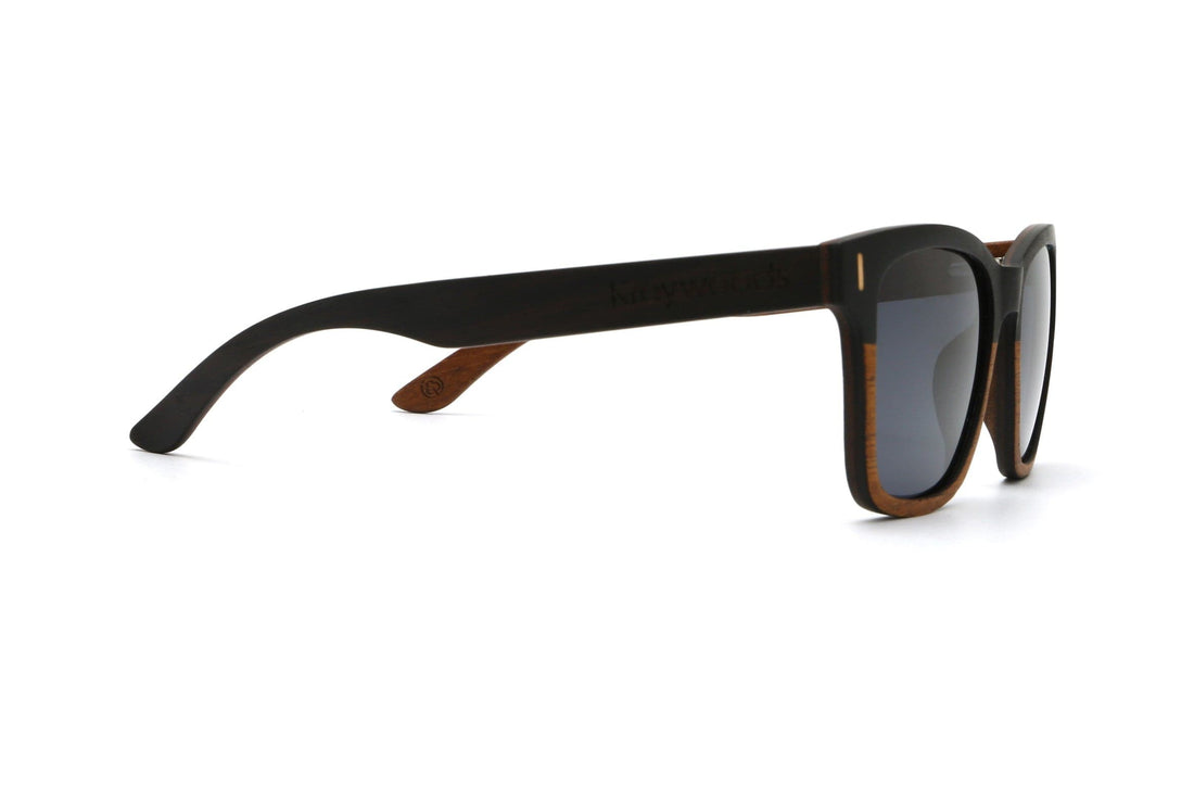 Oxford, Polarized Square Wood Sunglasses - Side