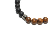 Onyx Bracelet with Wooden Beads for men