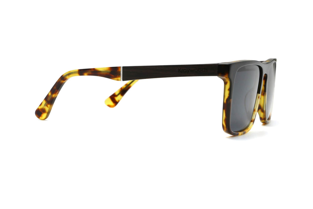 Felix, Yellow Tortoise Rectangle Sunglasses - Side