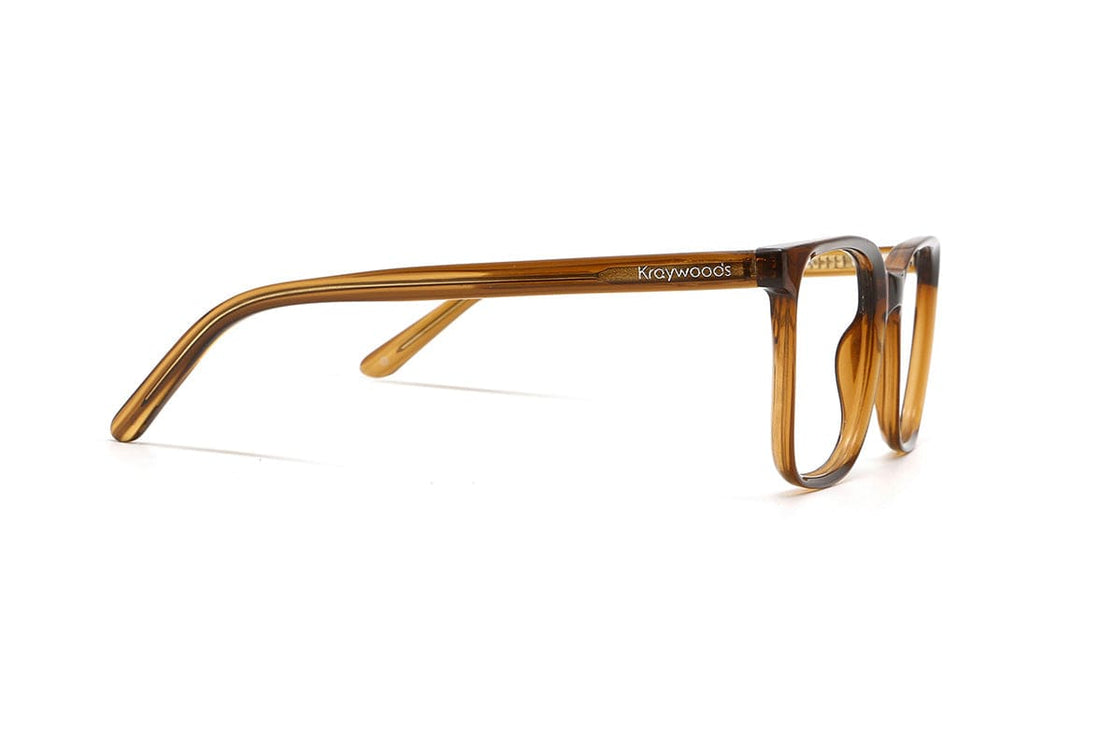 Marvel Brown, Oversized Square Brown Acetate Glasses - Side