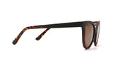 Ivy, Two-Tone Wood Cat-Eye Sunglasses with Polarized Lens - Side