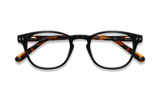 Dash Black, Retro Square Black Acetate Glasses - Folded