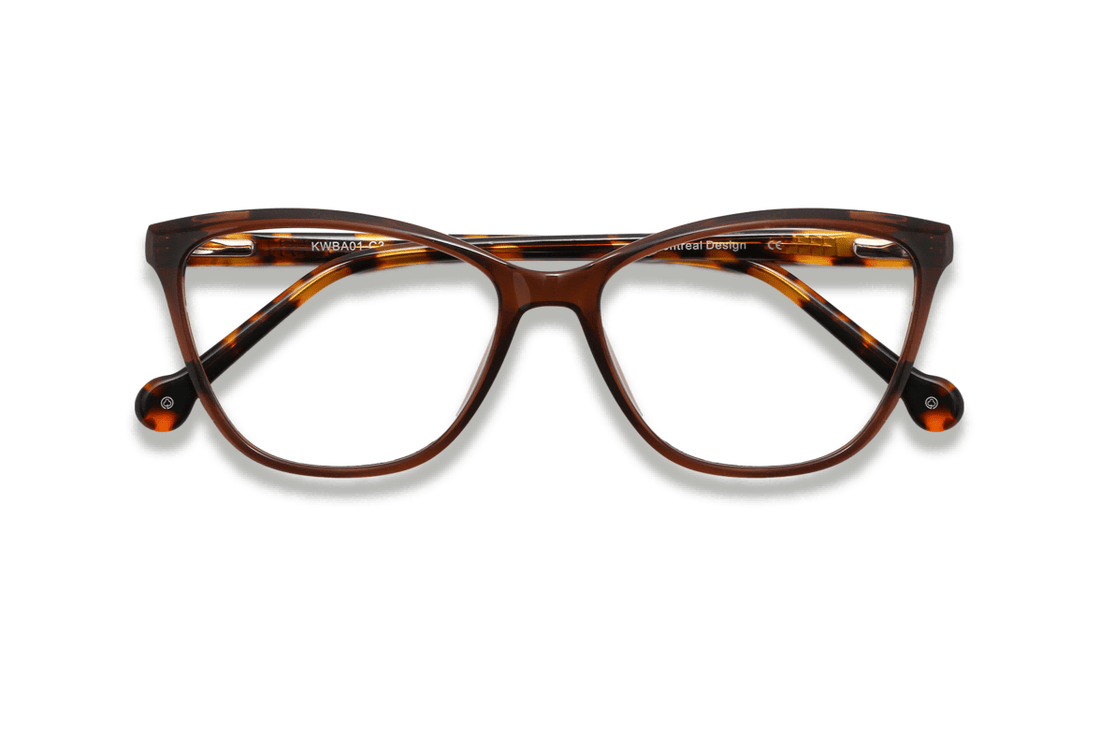 Allure Brown, Cat Eye Brown Acetate Glasses - FOlded