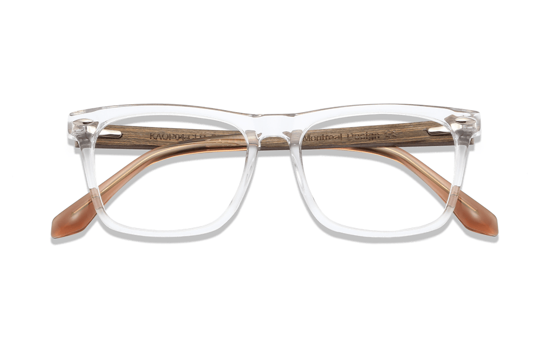 Grace Clear, Square Clear Acetate Glasses - Folded