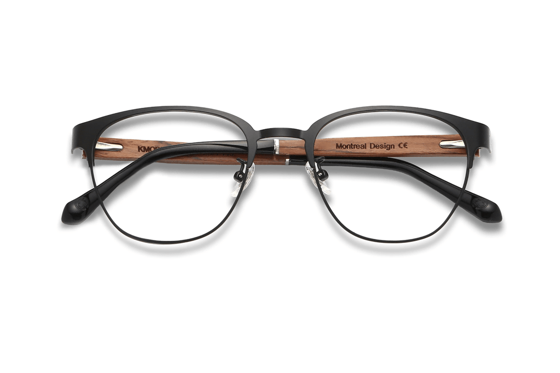 Honest Black, Black Browline Glasses - Folded