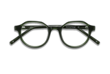 Wonder Green, Geometric Round Green Acetate Glasses - Folded