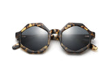 Meteor, Tortoise Brown Octagon Sunglasses - Folded