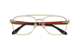 Drive Gold, Retro Square Aviator Glasses - Folded