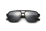 Parker, Black Oversized Aviator Sunglasses - Folded