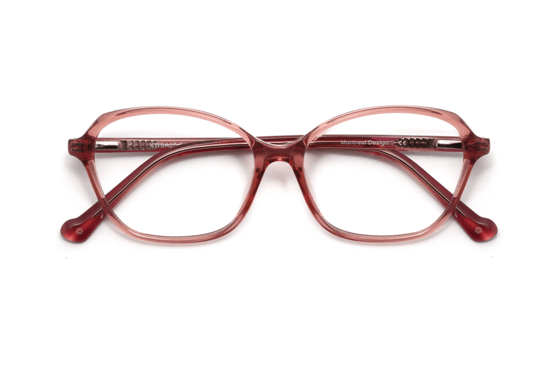 Glee Pink, Geometric Pink Acetate Glasses - Folded