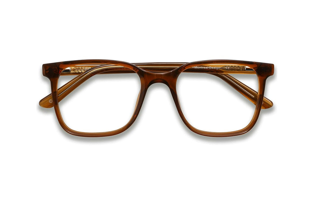 Marvel Brown, Oversized Square Brown Acetate Glasses - Folded