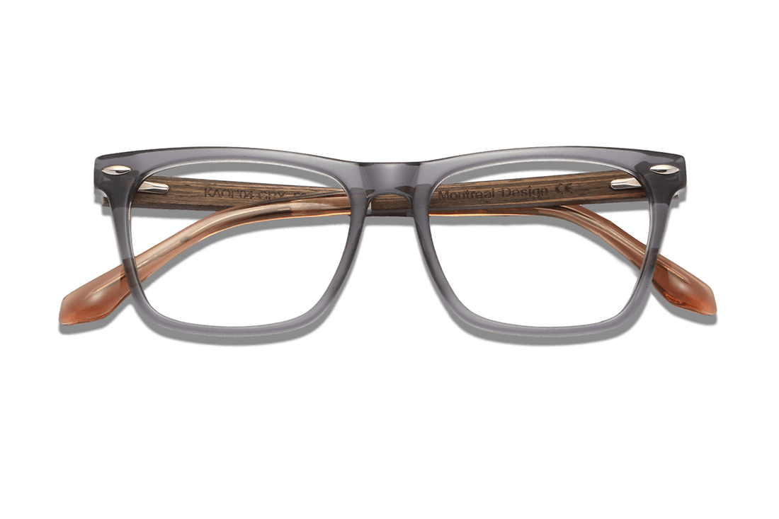 Grace Grey, Square Grey Acetate Glasses - Folded