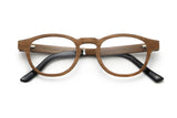 Harmony Brown, Rounded Square Wood Glasses - Folded