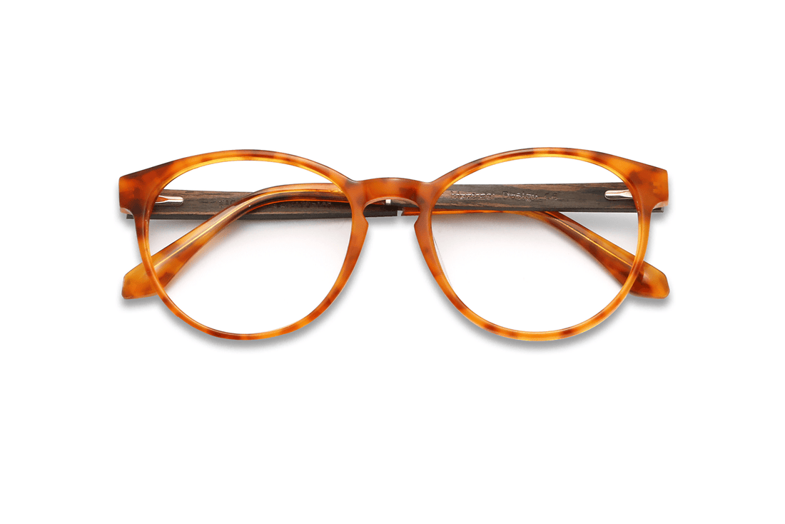 Hope Orange, Orange Tortoise Oval Glasses - Folded