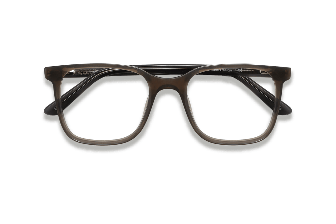 Marvel Grey, Oversized Square Grey Acetate Glasses - Folded