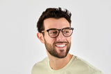 Man wearing Hope Black, Black Tortoise Oval Glasses