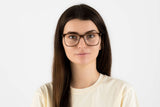 Woman wearing Marvel Brown, Oversized Square Brown Acetate Glasses