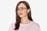 Woman wearing Drive Silver, Retro Square Aviator Glasses