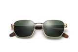 Arlo, Gold Retro-Square Sunglasses - Folded