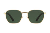 Arlo, Gold Retro-Square Sunglasses - Front