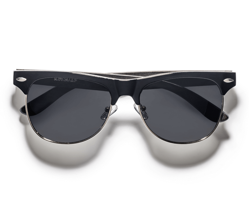 Kraywoods Birch, Oversized Round Sunglasses made from Ebony Wood with 100% UV Protection, Polarized lenses 