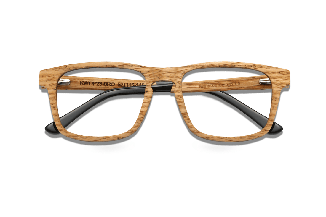 Bold Blonde, Rectangle Yellow Zebra Wood Glasses - Folded