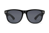 Challenger, Black Wood Square Sunglasses - Front