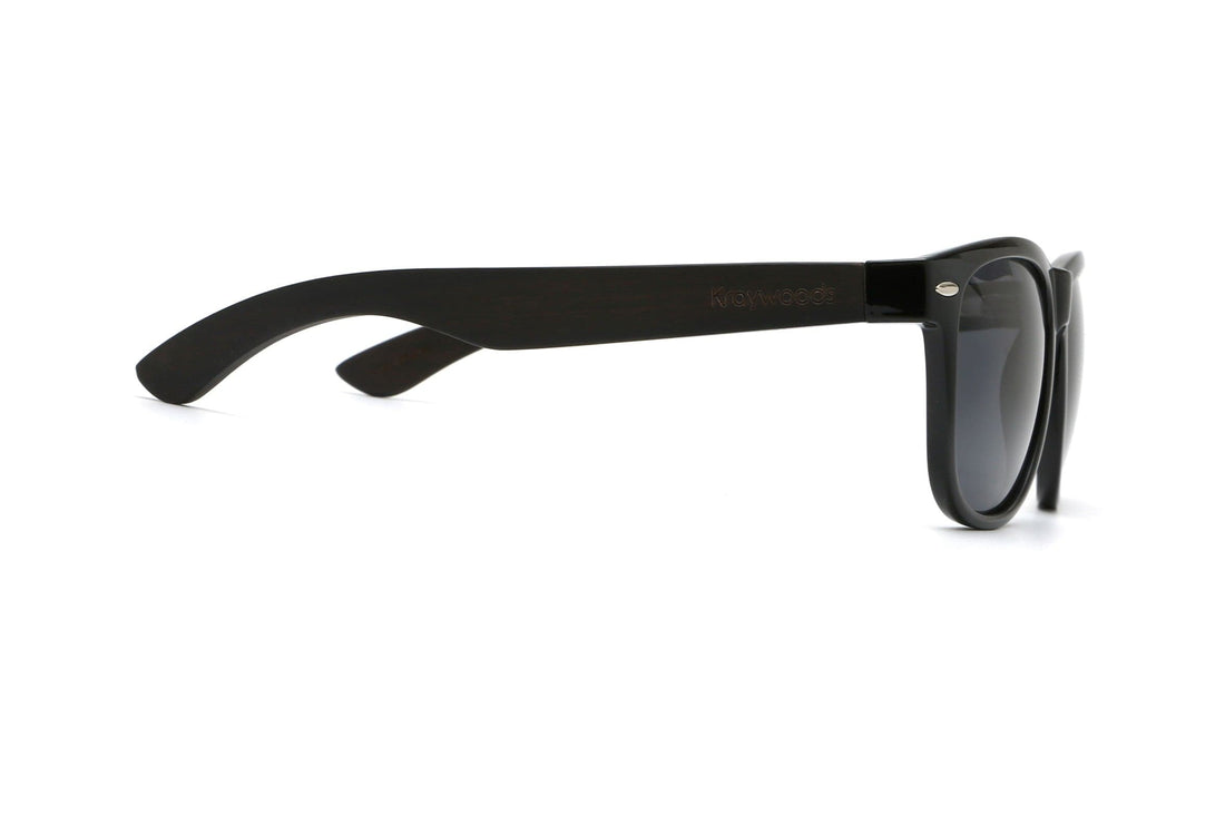 Challenger, Black Wood Square Sunglasses - Side